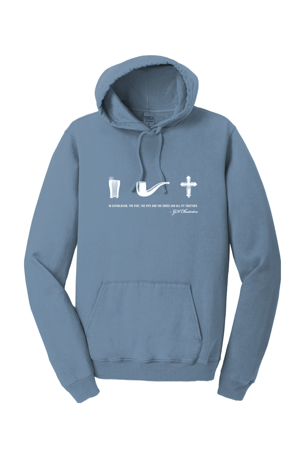 Pint, Pipe, Cross - G.K. Chesterton Unisex Hooded Sweatshirt